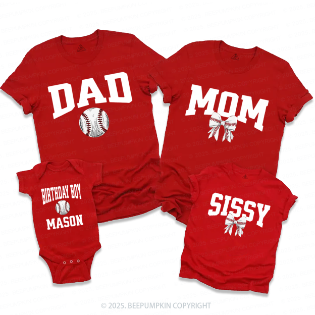 Baseball Birthday Family Matching Tees Beepumpkin
