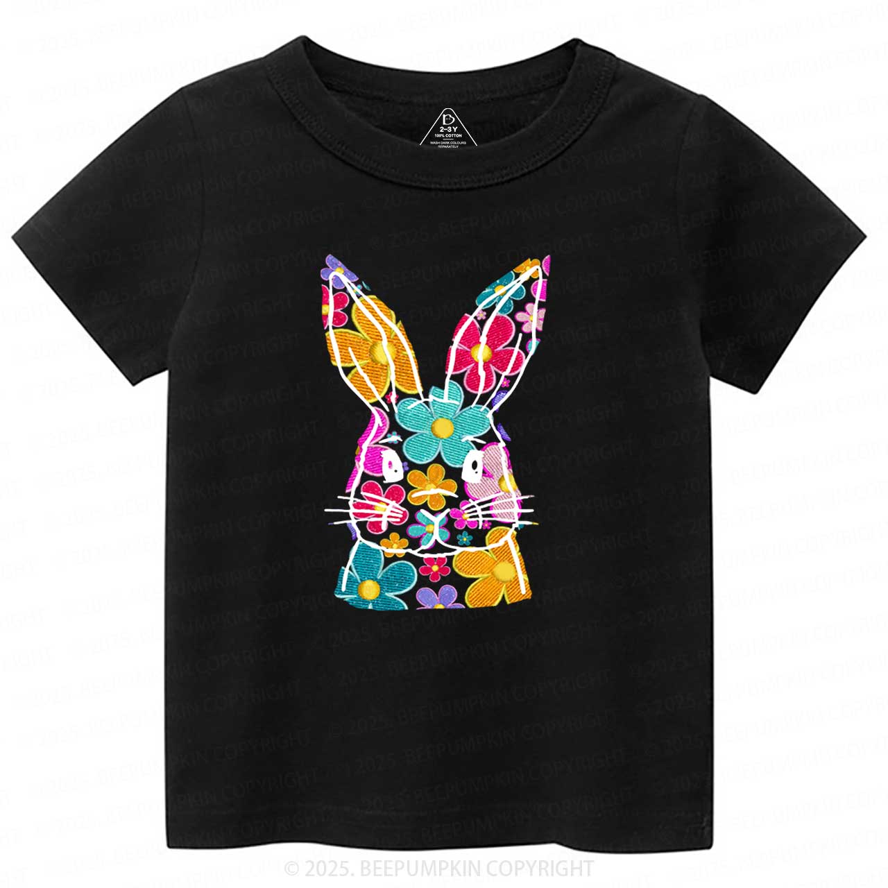 Bright Floral Bunny Easter Toddler&Kid's Tees Beepumpkin