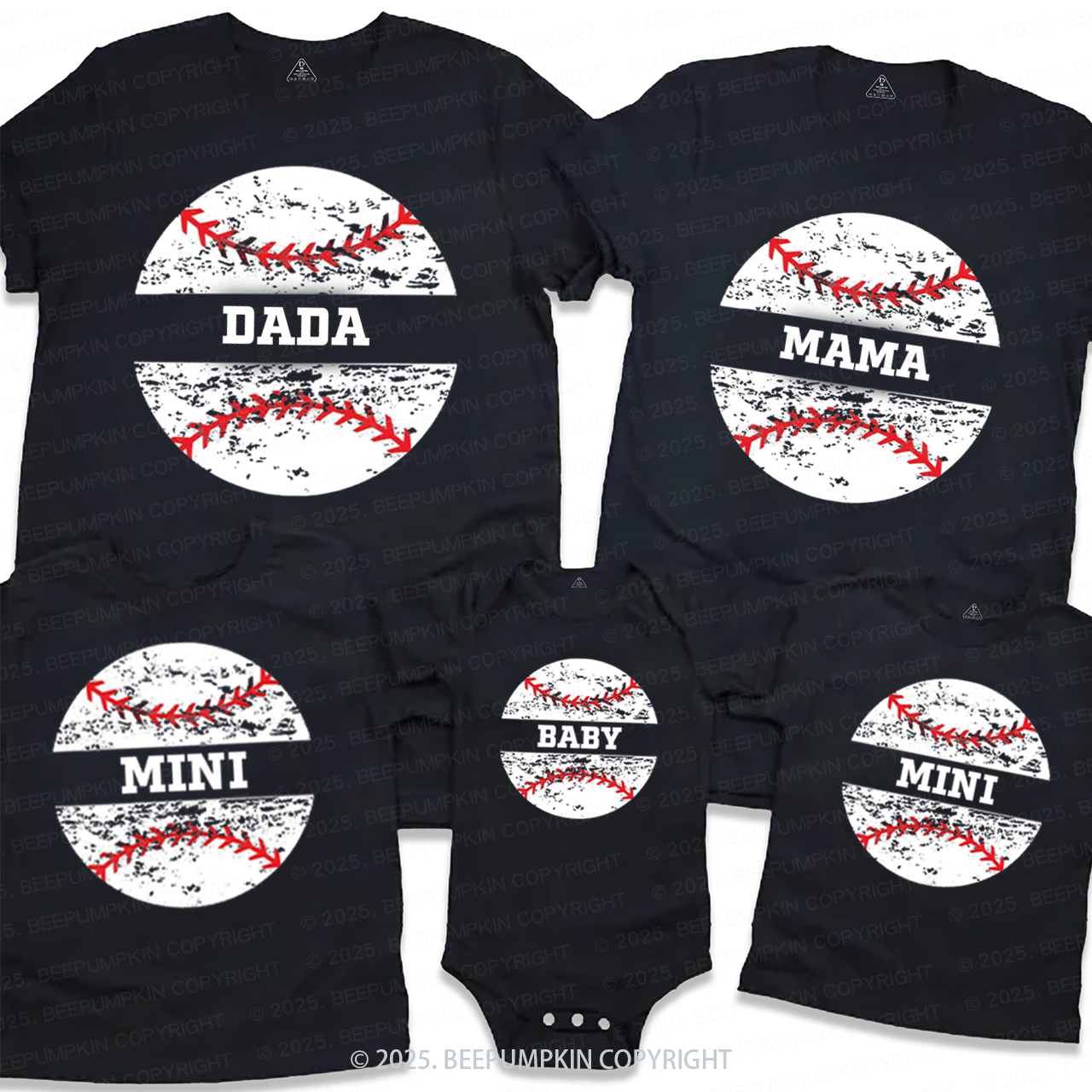 Personalized Baseball Family Name Matching Tees Beepumpkin