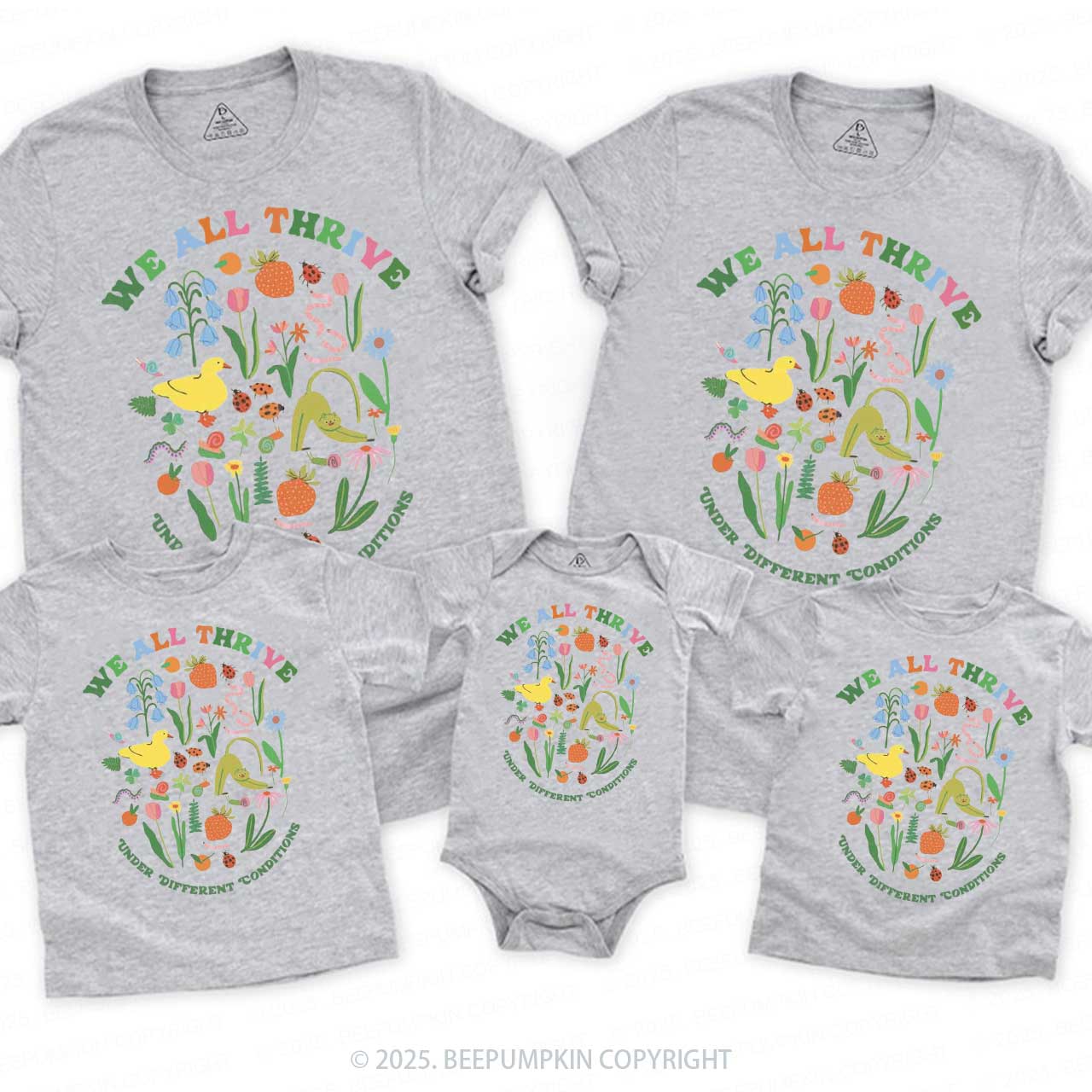 We All Thrive Family Matching Tees Beepumpkin