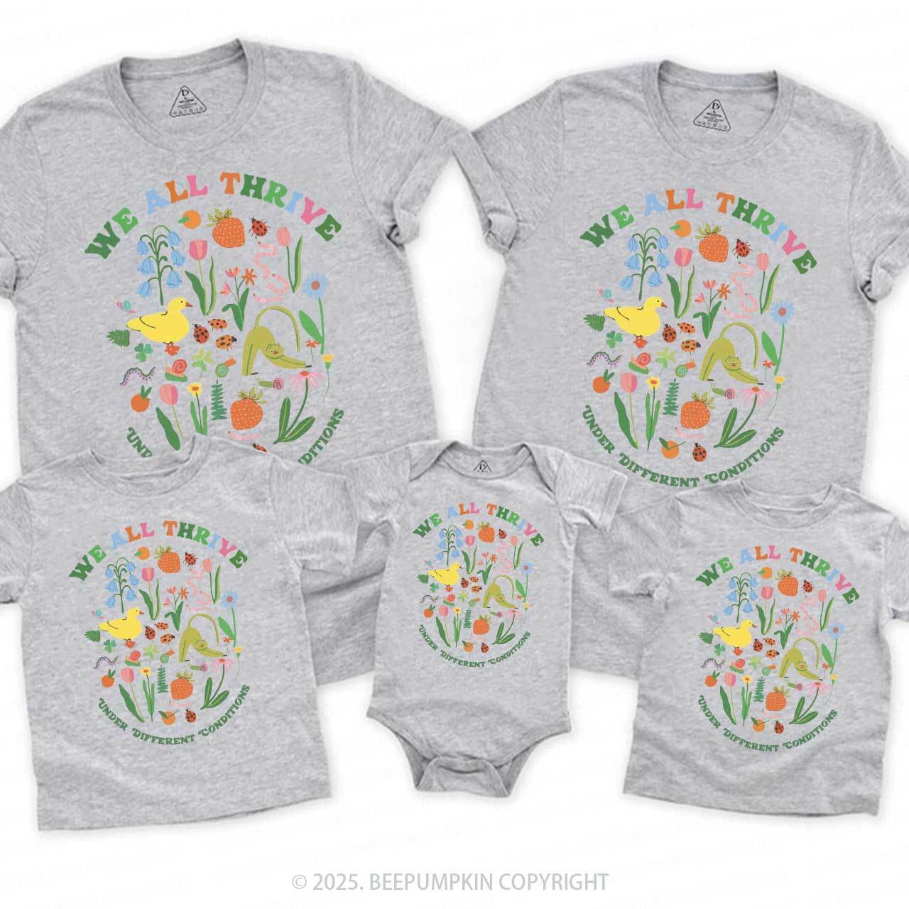We All Thrive Family Matching Tees Beepumpkin