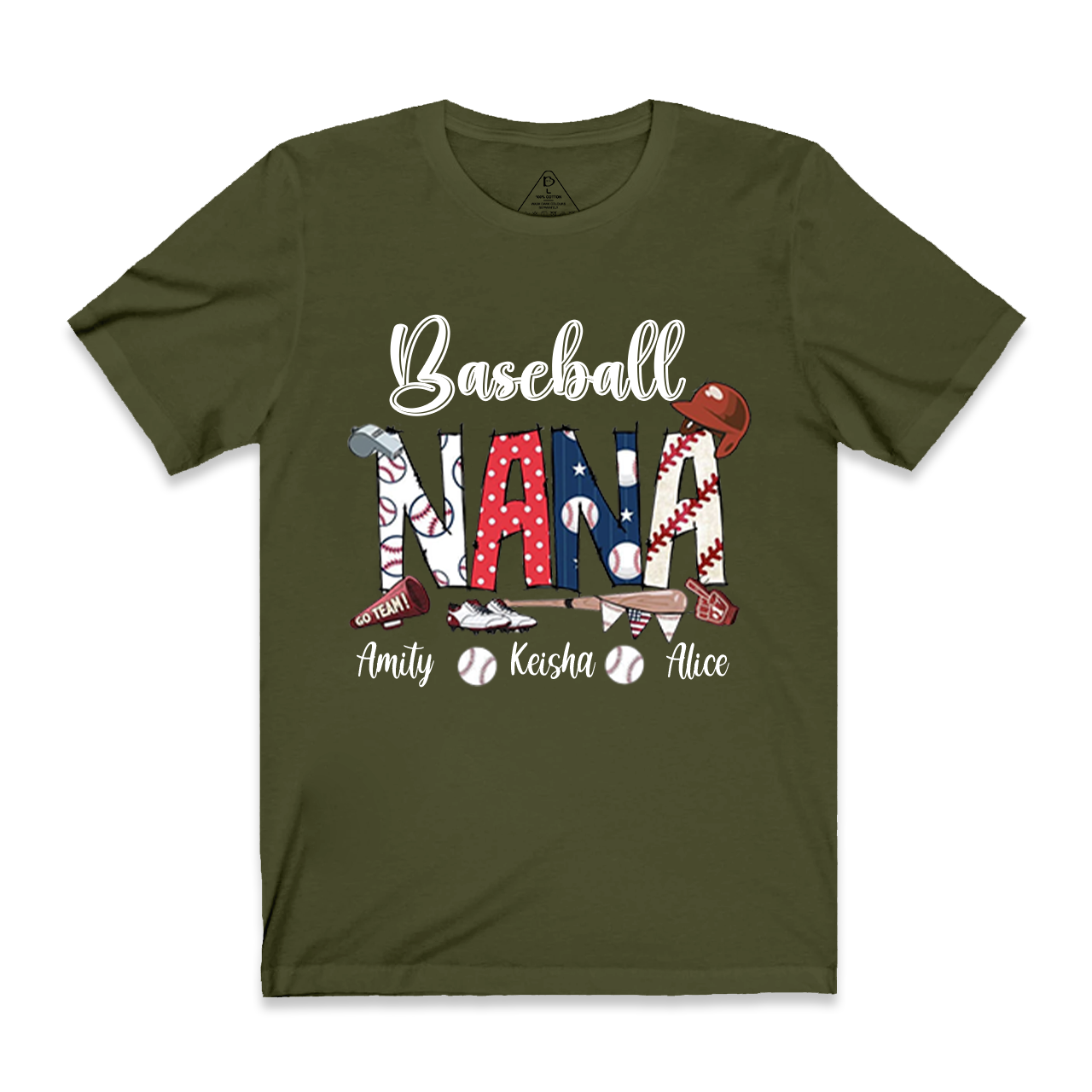 Personalized Kid‘s Names Baseball Grandma T-Shirts