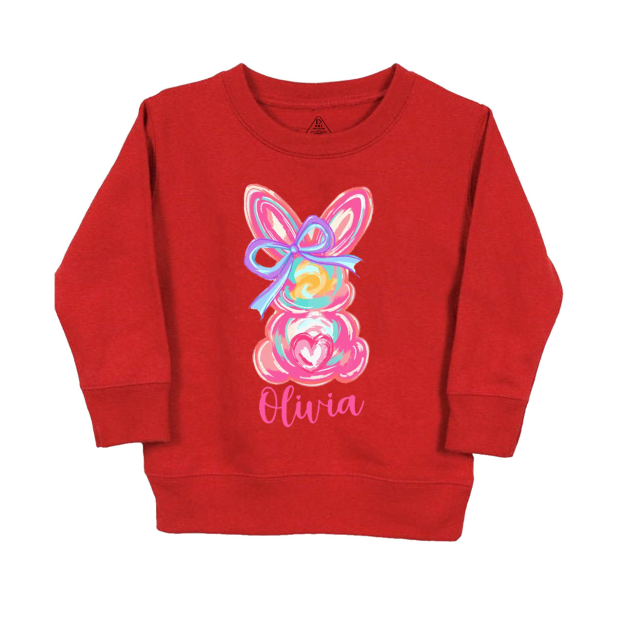 Personalized Girl Name Easter Bunny Kid's Sweatshirt