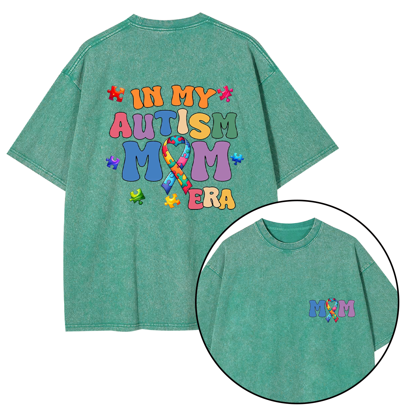 In My Autism Mom Era Washed T-Shirts