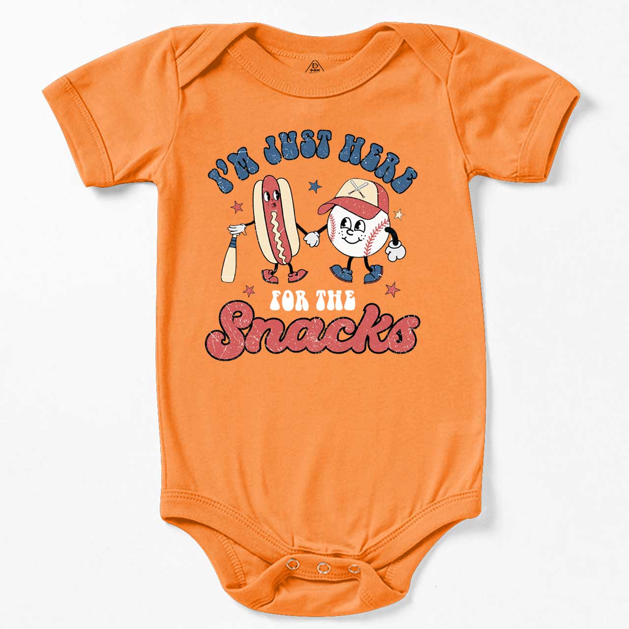 I'm Just Here For The Snacks Baseball Bodysuit Beepumpkin