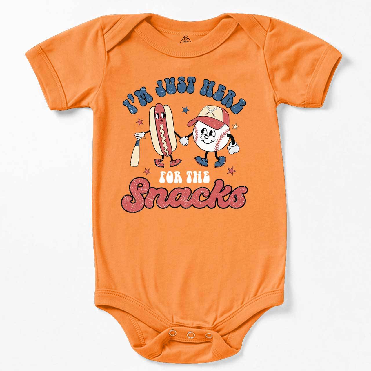 I'm Just Here For The Snacks Baseball Bodysuit Beepumpkin