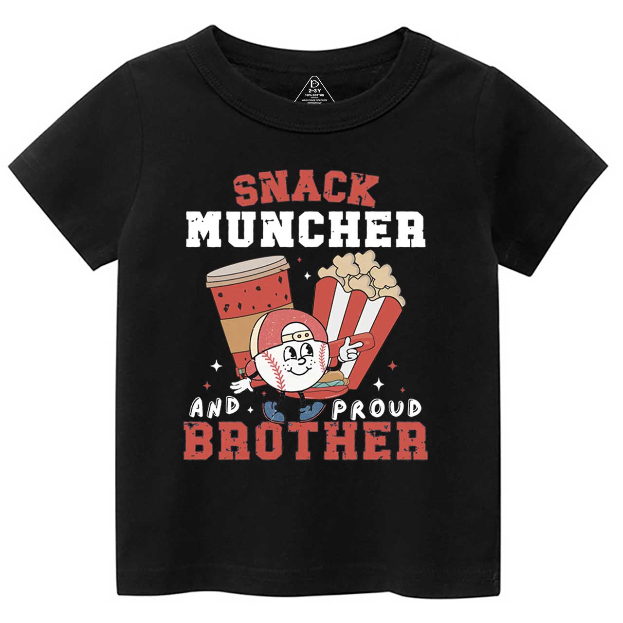 Personalized Snack Muncher Baseball Toddler&Kid's Tees Beepumpkin