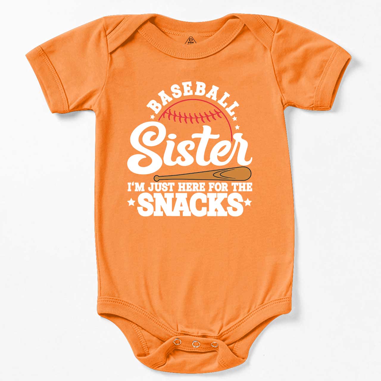 Baseball Sister I'm Just Here For The Snacks Bodysuit Beepumpkin