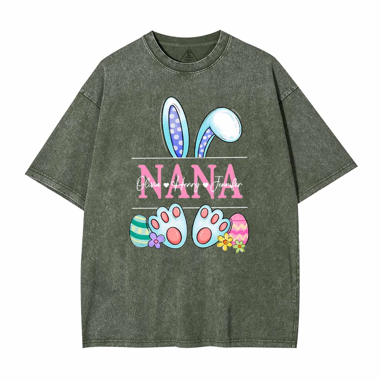 Personalized Name Nana Washed T-Shirts