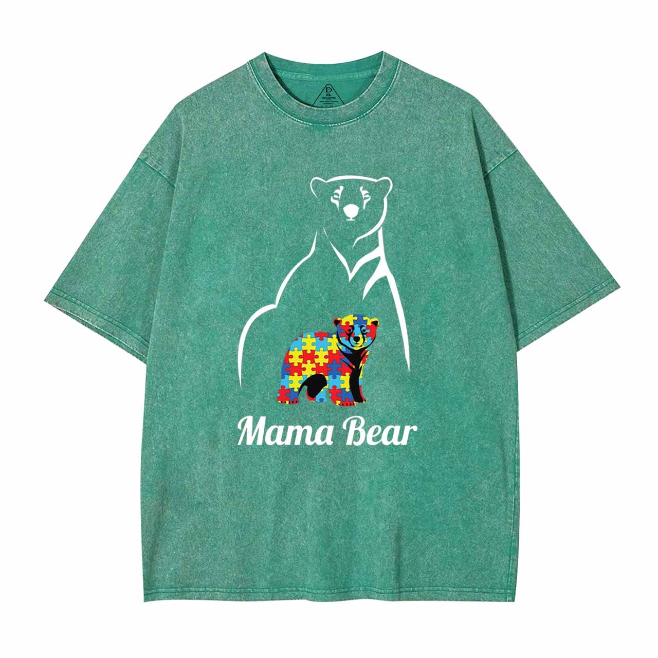 Autism Mama Bear Washed T-Shirts