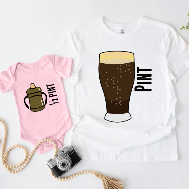 Pint Half Pint Matching Shirt For Daddy And Me