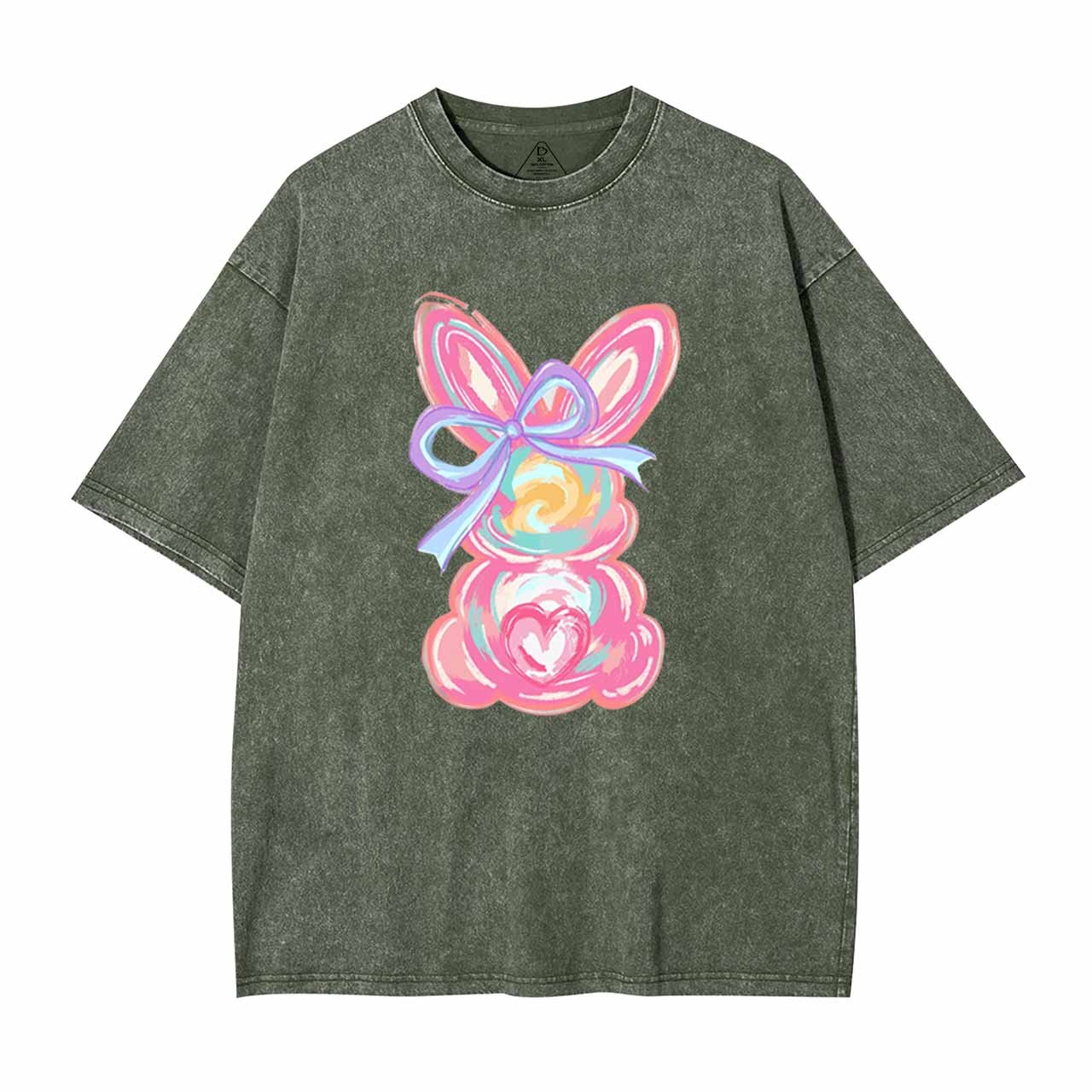 Brushstroke Bunny Easter Mama Washed T-Shirts