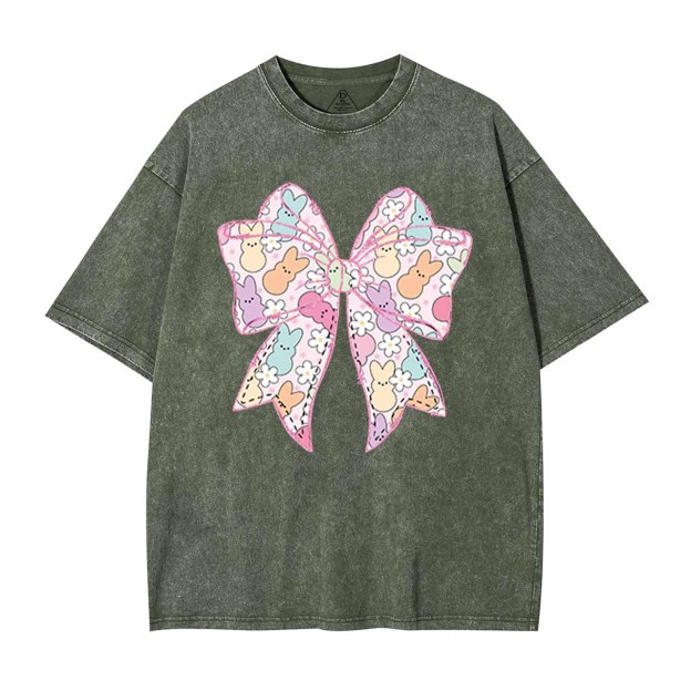 Easter Coquette Bow Mama Washed T-Shirts