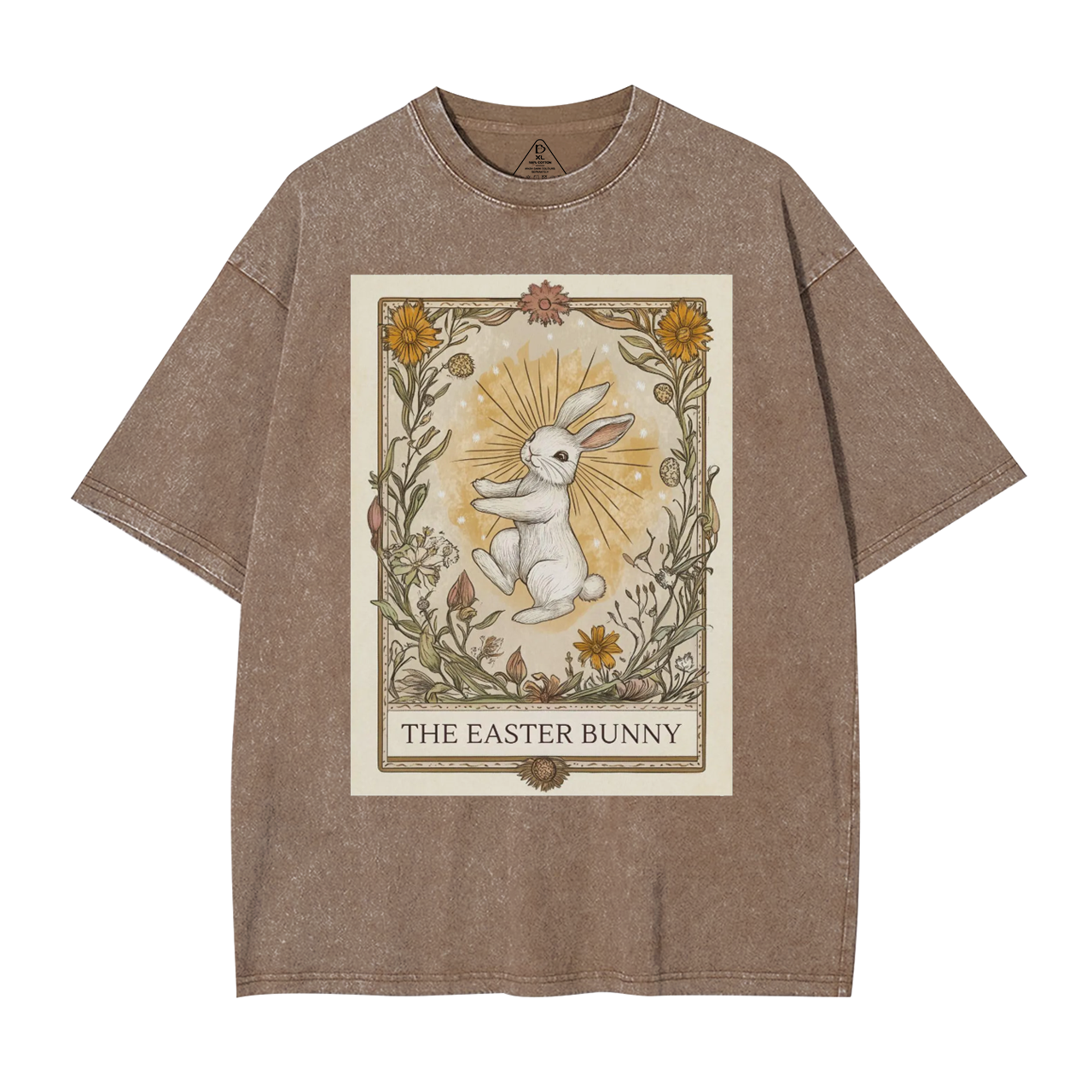Easter Bunny Tarot Card Lover Mama Washed T-Shirts