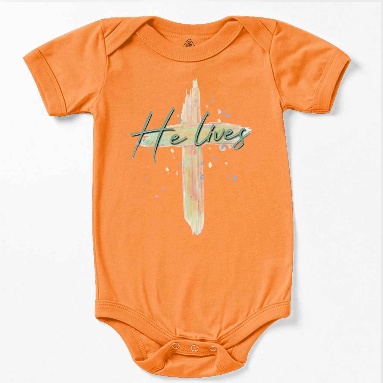 He Lives Natural Bodysuit Beepumpkin