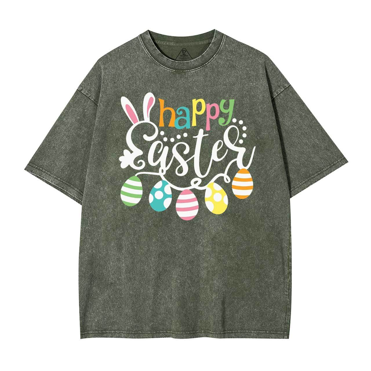 Happy Easter Mama Washed T-Shirts