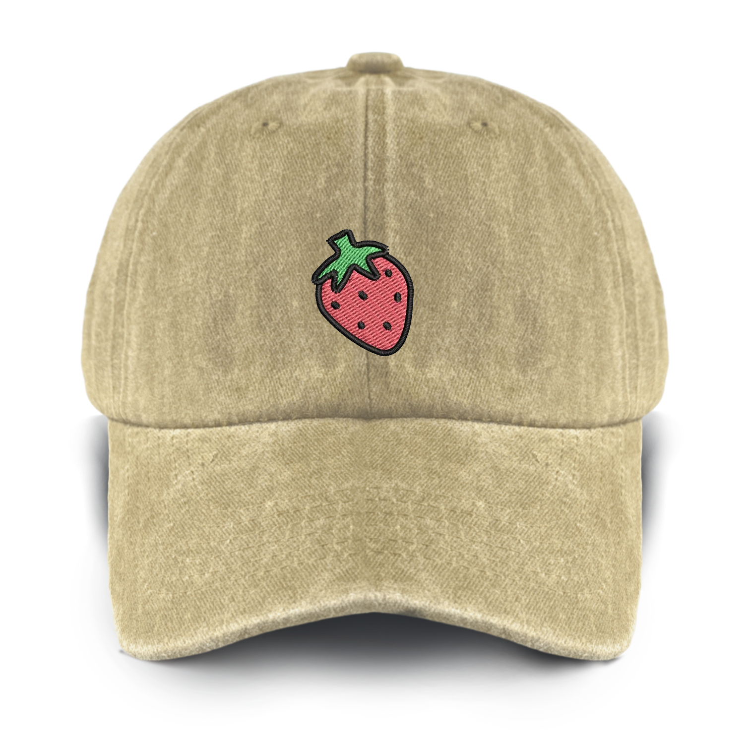 Personalized 17 Types Of Fruit Embroidery Washed Baseball Cap For Kids