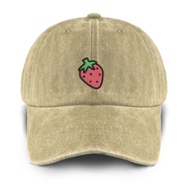 Personalized 17 Types Of Fruit Embroidery Washed Baseball Cap For Kids