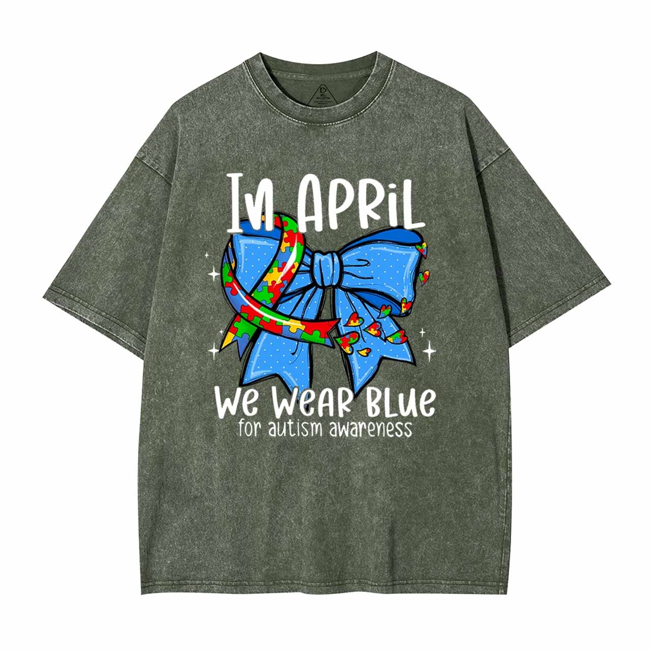 In April We Wear Blue Mama Washed T-Shirts