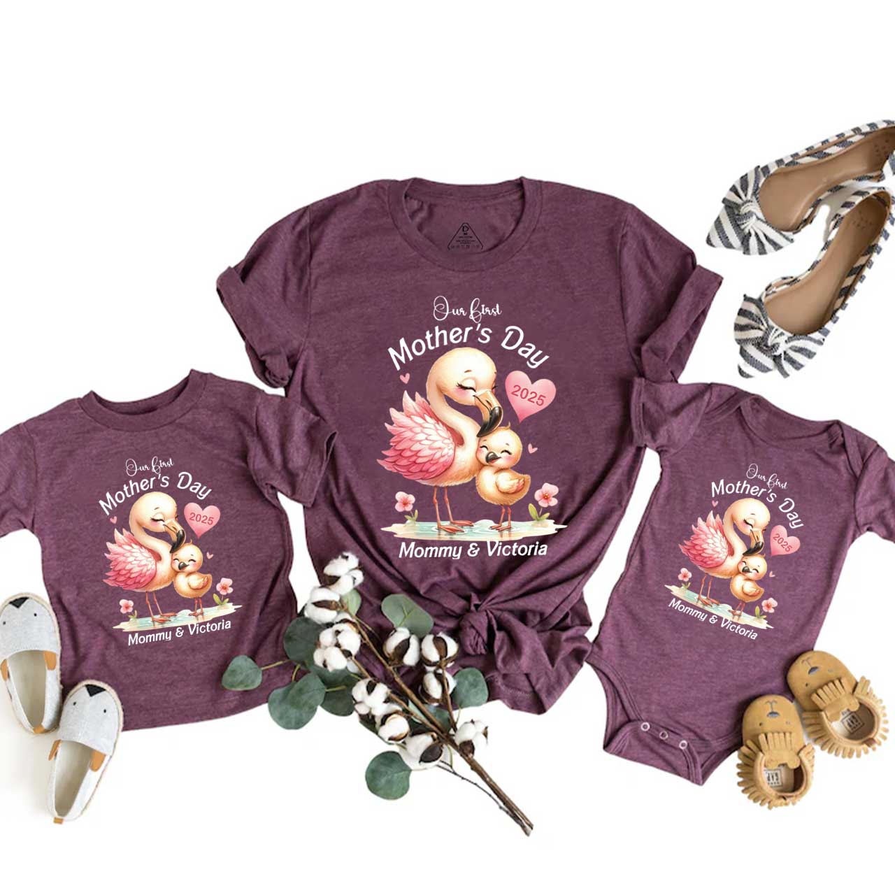 Personalized Our First Mother's Day Matching Tees