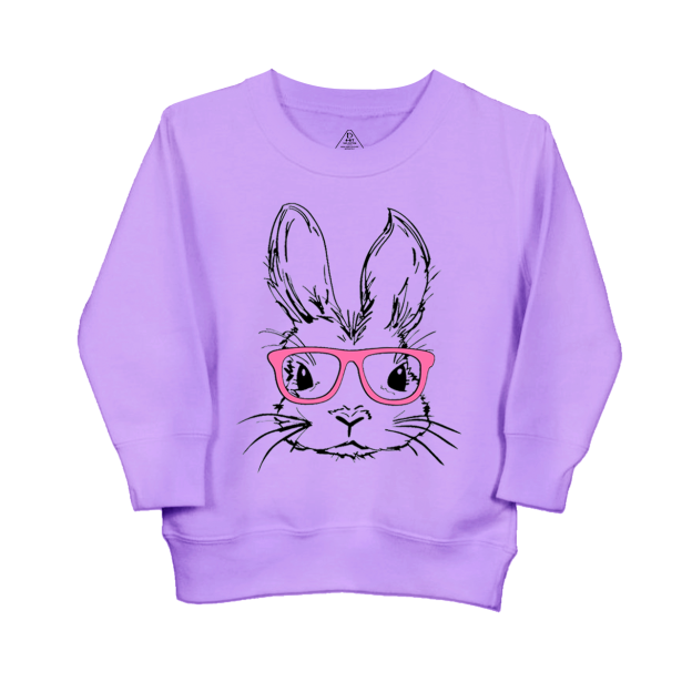 Easter Bunny With Pink Glasses Bunny Kid's Sweatshirt