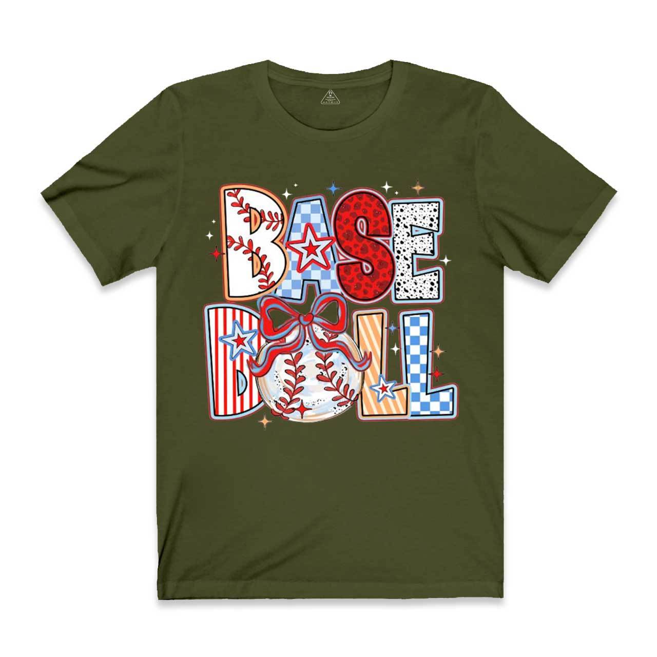 Brushstroke Baseball Mama T-Shirts