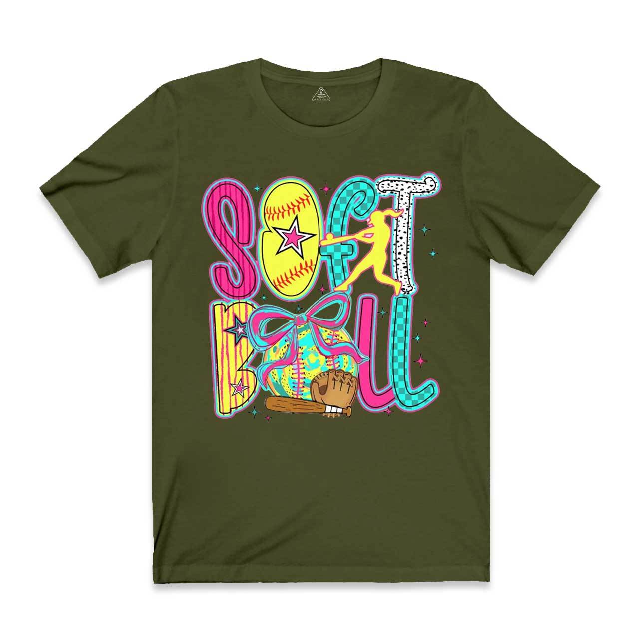 Softball Coquette Game Day Mama T-Shirts