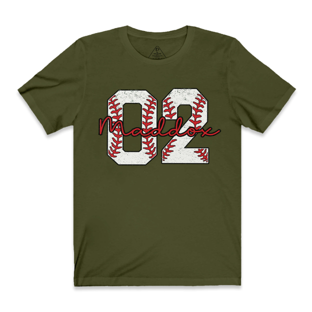 Personalized Baseball Number Mama T-Shirts