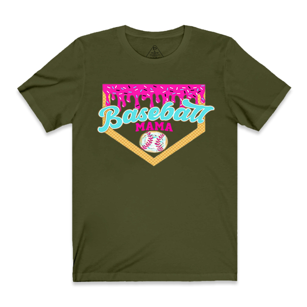 Baseball Ice Cream Drip Mama T-Shirts