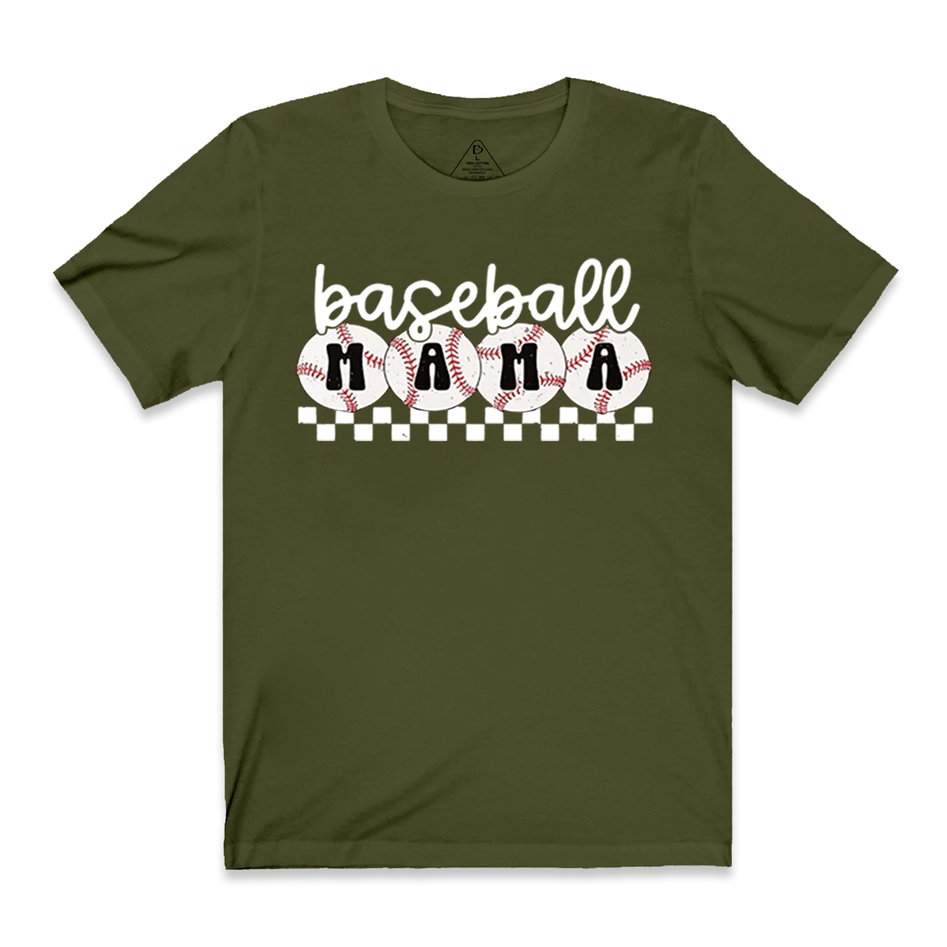 Checkered Baseball Mama T-Shirts