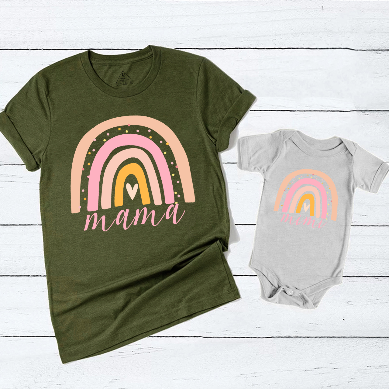 Rainbow Mama&Mini Matching Tees For Mom&Me