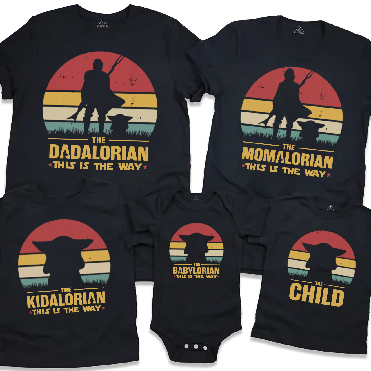 Personalized Dadalorian Mamalorian Family Matching Tees Beepumpkin