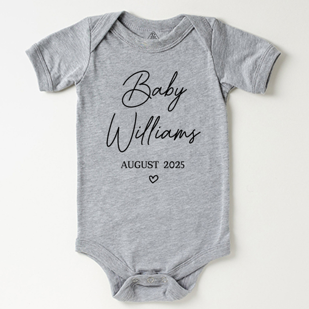 Customized Baby Name and Date of birth Bodysuit For Baby