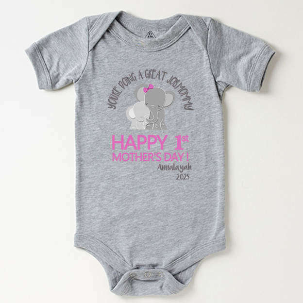 Happy 1st Mother's Day Bodysuit For Baby 