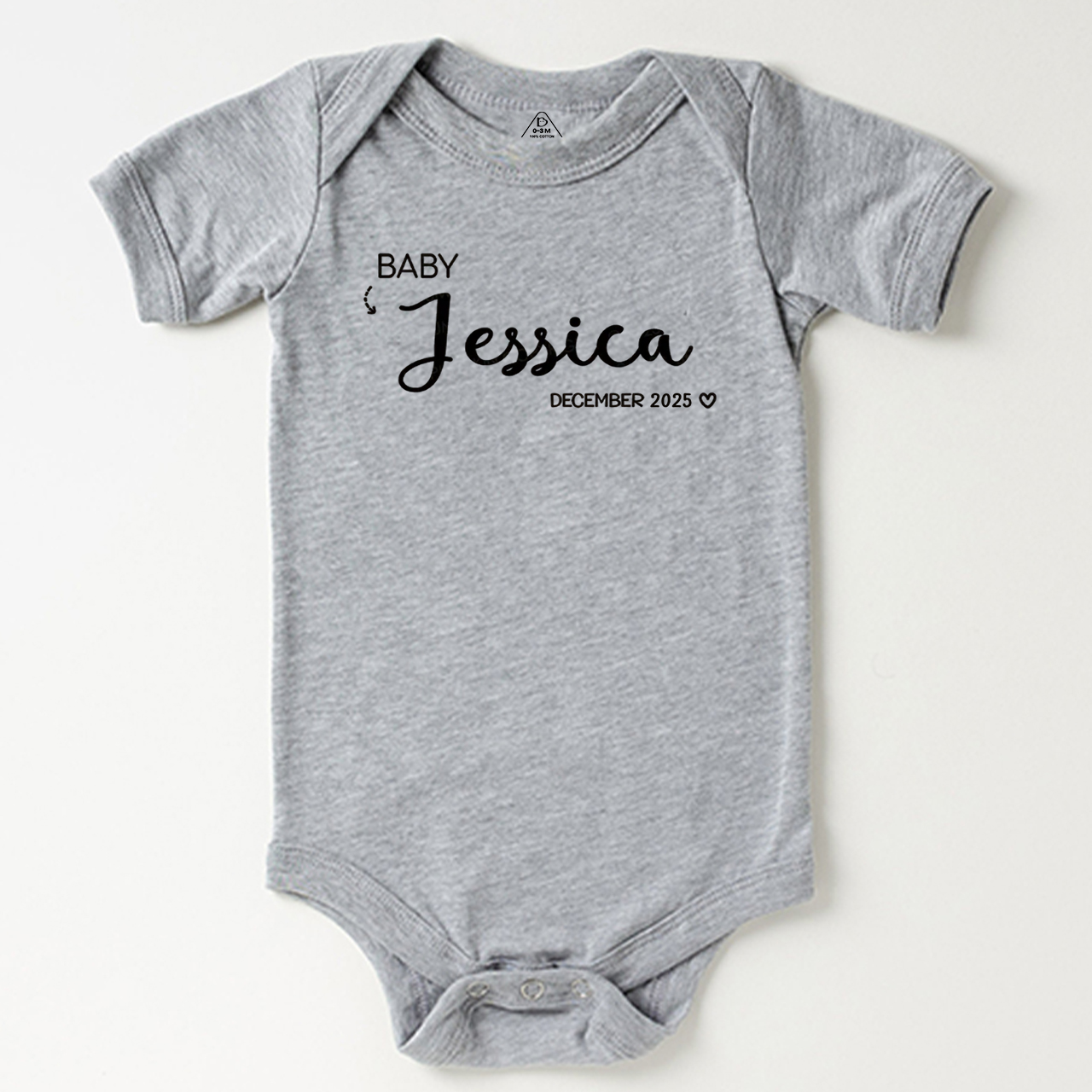 Baby Name & Birthday Personalization Bodysuit For Baby 