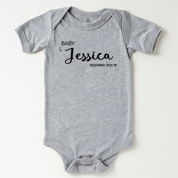 Baby Name & Birthday Personalization Bodysuit For Baby 