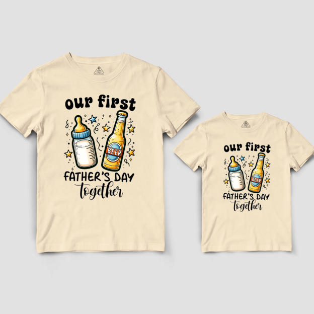 Beer Milk Bottle Dad&Me Matching Shirts