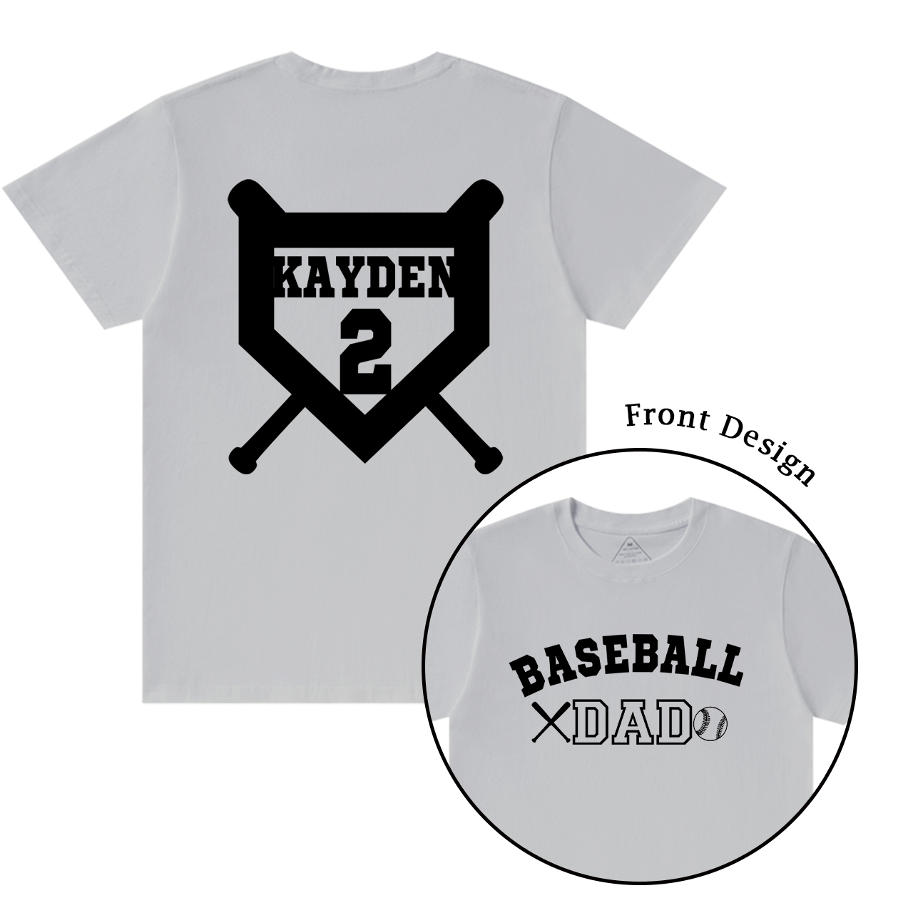 Personalized Baseball Dad Sport T-Shirt