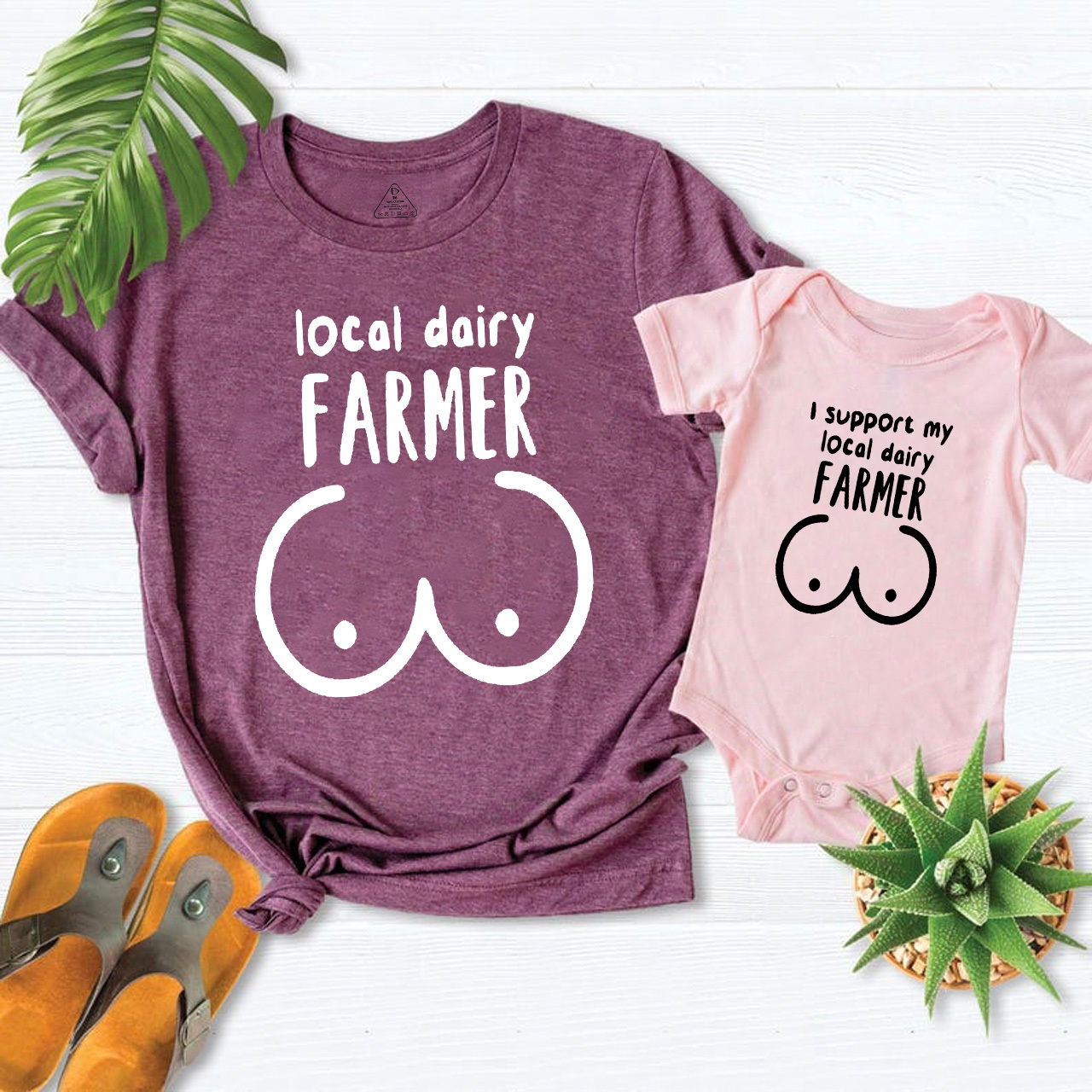 I Support My Local Dairy Farmer Mom&Me Matching Tees