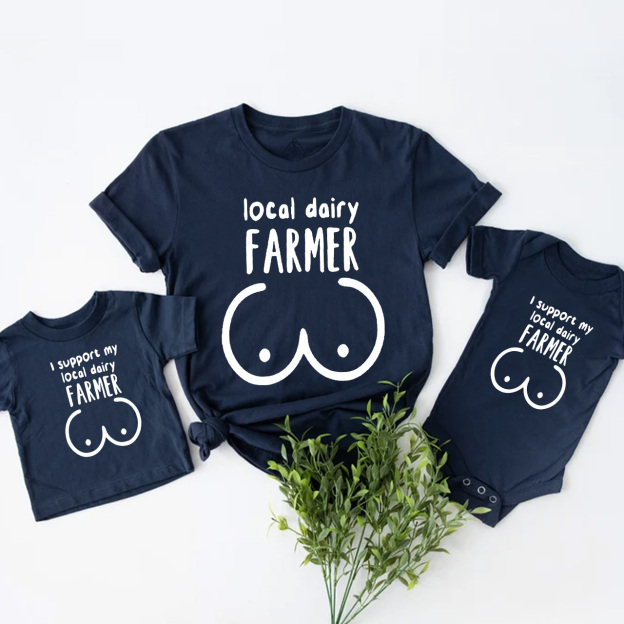 I Support My Local Dairy Farmer Mom&Me Matching Tees