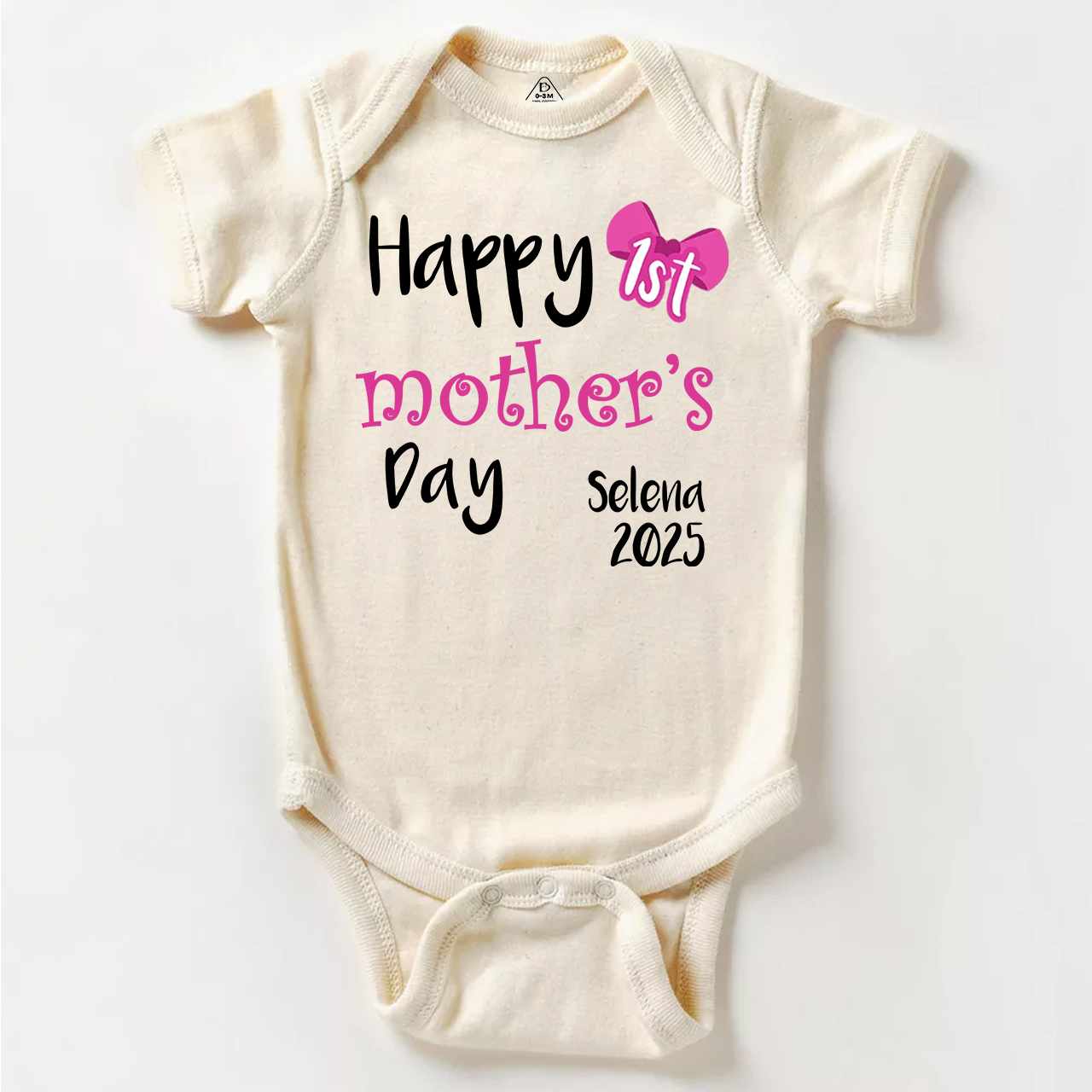 Personalized Happy 1st Mother's Day Bodysuit For Baby
