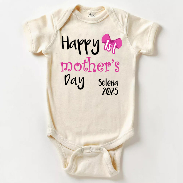 Personalized Happy 1st Mother's Day Bodysuit For Baby
