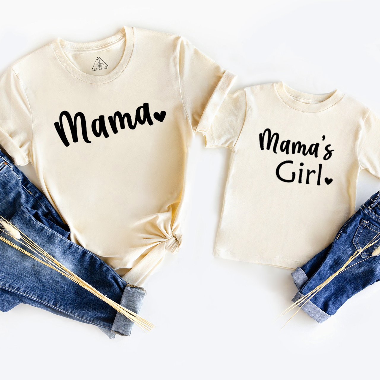 Personalized Mama's Boy Mama's Girl Mom&Me Matching Tees