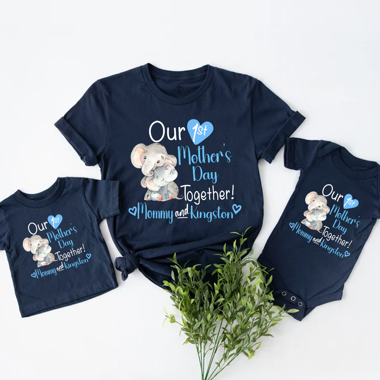 Personalized Names First Mother's Day Mom&Me Matching Tees
