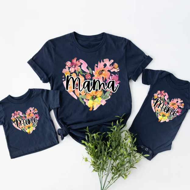 Floral Heart Mom&Me Matching Tees