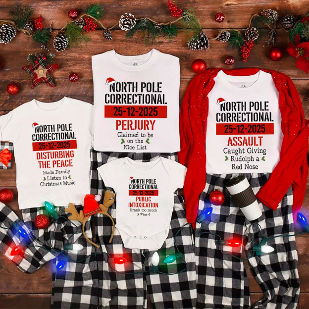 Funny Group Christmas North Pole Correctional Matching T-shirts Beepumpkin