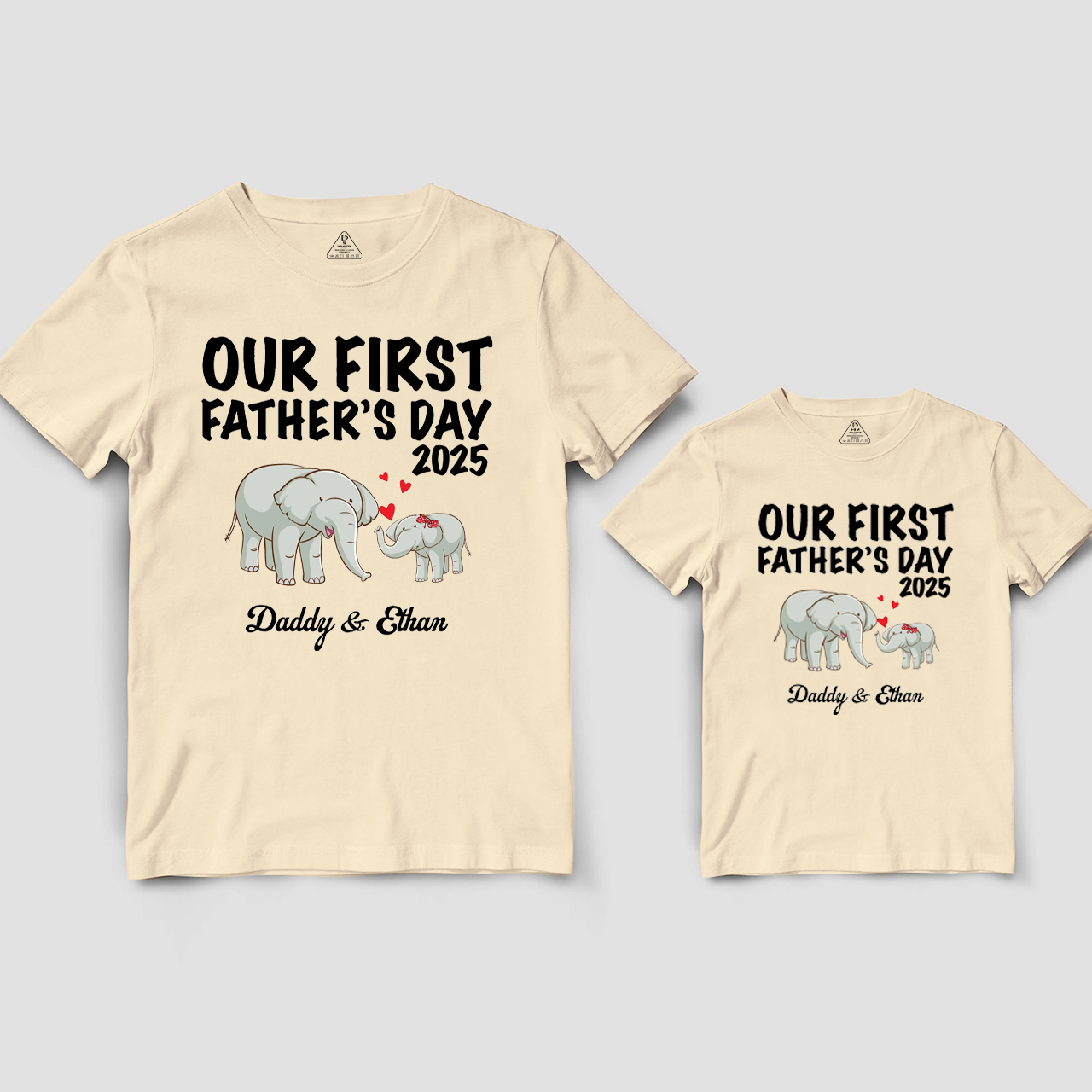 Personalized Elephant Love Launch Dad&Me Matching Shirts