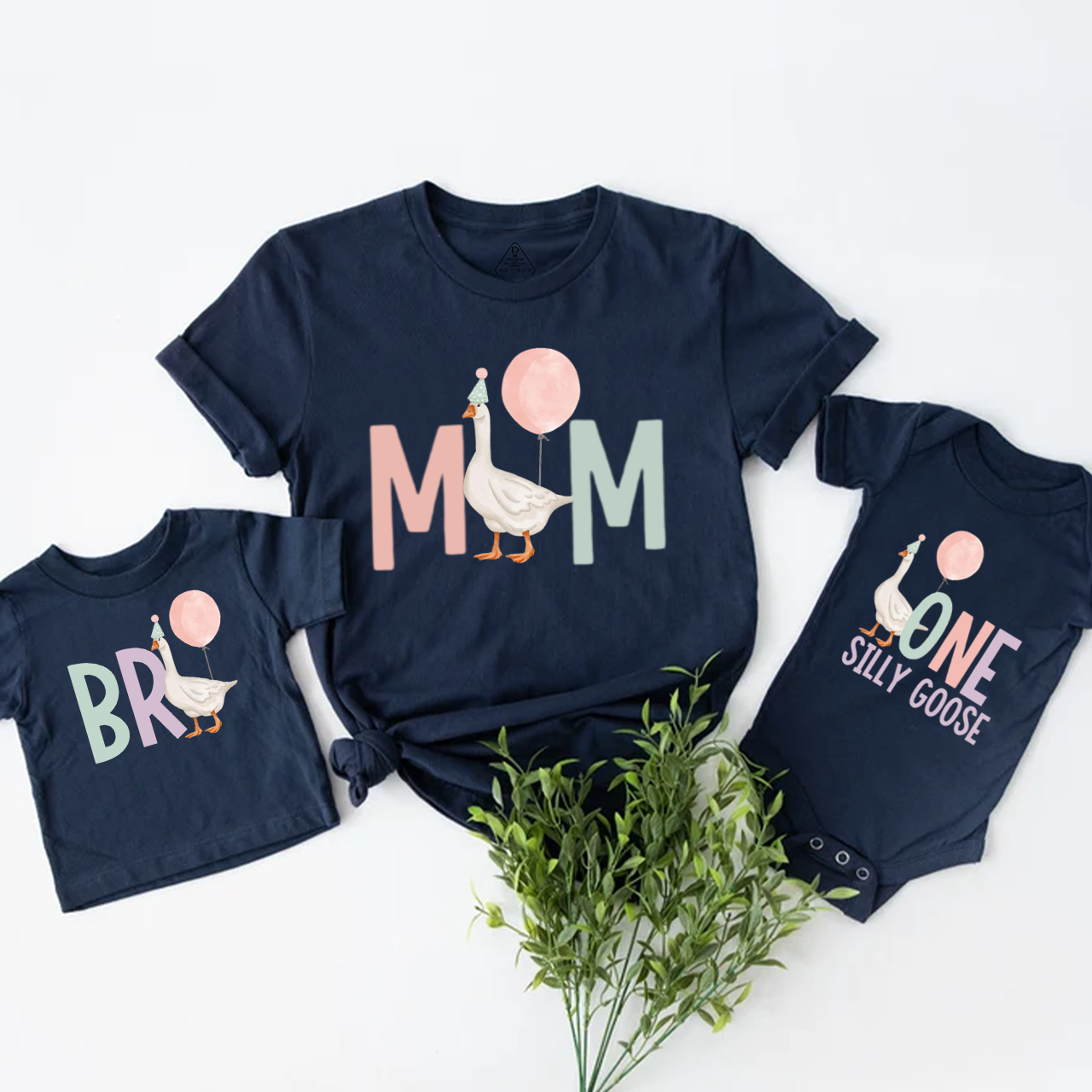 Personalized ONE Silly Goose Mom&Me Matching Tees