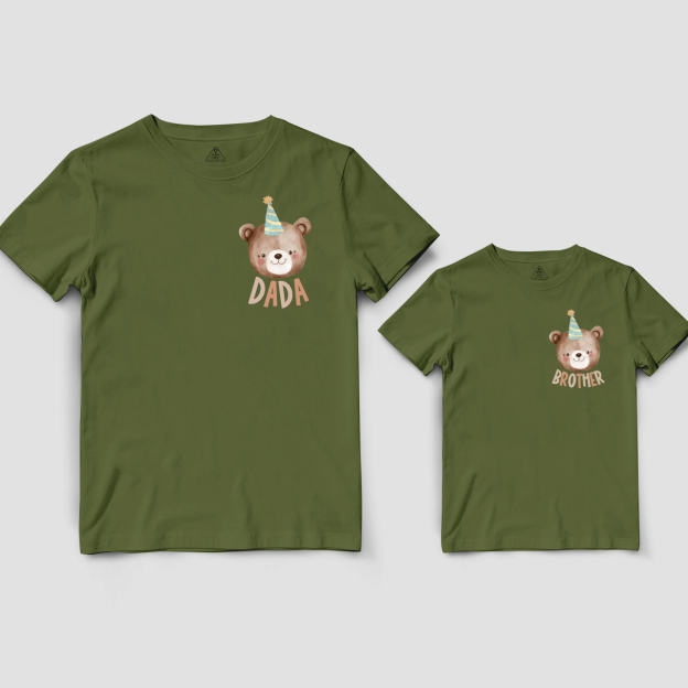 Personalized Bear 1st Birthday Dad&Me Matching Shirts