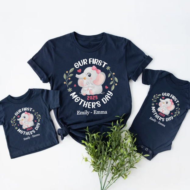 Personalized Animal First Mother's Day Mom&Me Matching Tees
